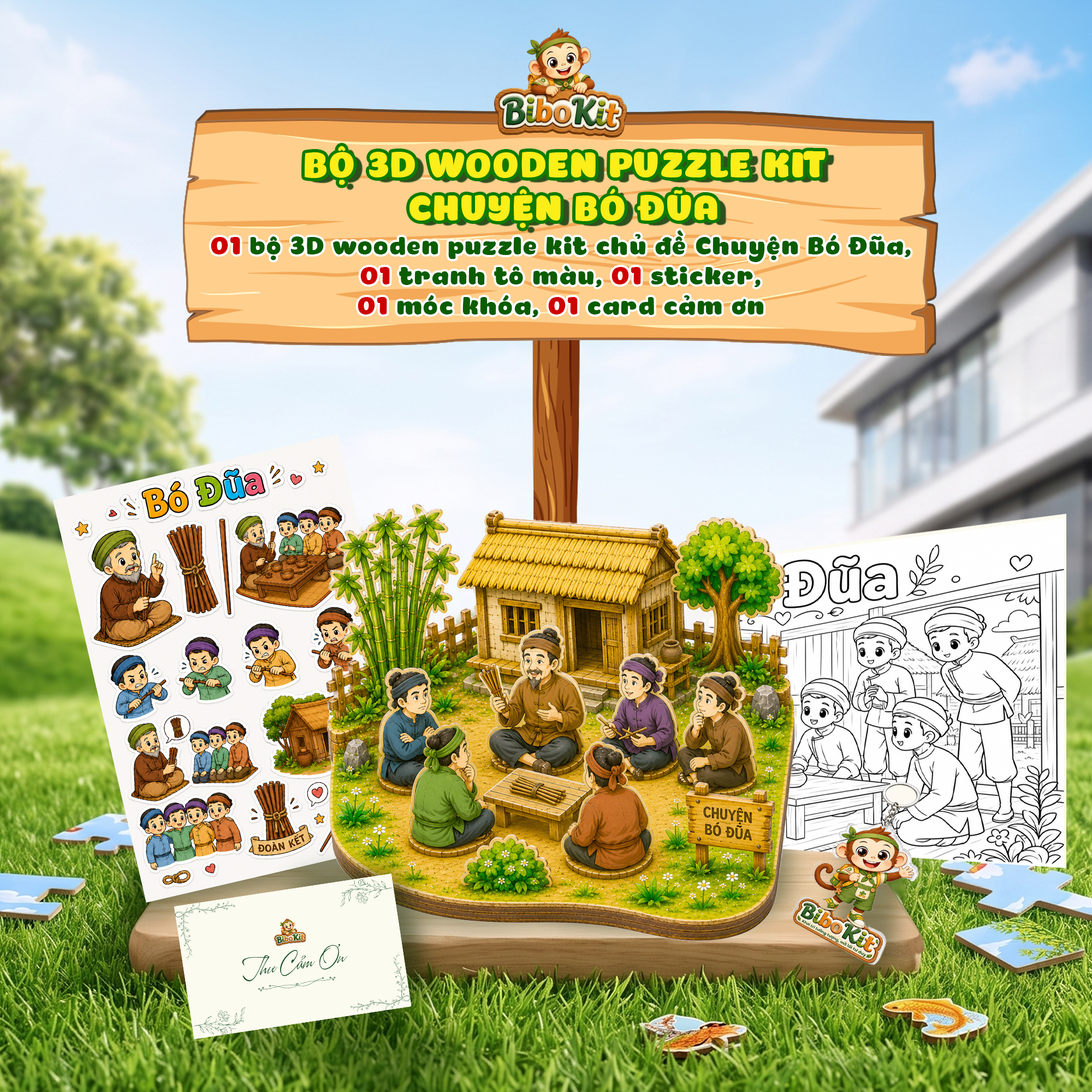 Bộ 3D Wooden Puzzle Kit – Câu chuyện bó đũa